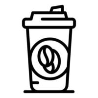 Kaffee-Plastikbecher-Symbol, Outline-Stil vektor