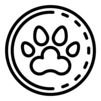 hund Tass medalj ikon, översikt stil vektor