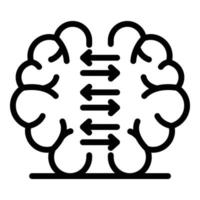 Ikone des Gehirn-Fremdsprachenstudiums, Umrissstil vektor