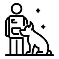 Symbol für die Ausbildung von Polizeihunden, Umrissstil vektor