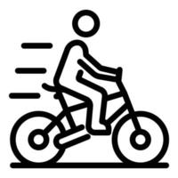 Mann auf Fahrradsymbol, Umrissstil vektor