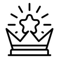 Krone mit einem Sternsymbol, Umrissstil vektor