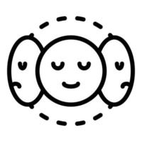 Symbol mit drei Persönlichkeitsmasken, Umrissstil vektor
