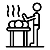 Rückenmassage-Symbol, Umrissstil vektor