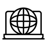 global bärbar dator webb ikon, översikt stil vektor