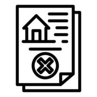 rivning hus dokumentera ikon, översikt stil vektor