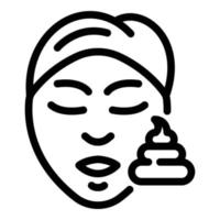 Womans Gesicht und Creme-Symbol, Outline-Stil vektor