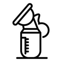 manuell mjölk pump ikon, översikt stil vektor
