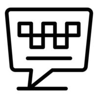 Unbemanntes Taxi-Chat-Symbol, Umrissstil vektor