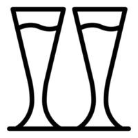 Pilsner-Gläser-Symbol, Umrissstil vektor