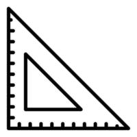Schulquadrat-Lineal-Symbol, Umrissstil vektor