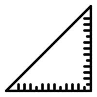 quadratisches Lineal-Symbol, Umrissstil vektor