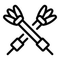 zwei Darts-Symbol, Umrissstil vektor