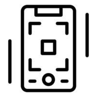 Aufnahmebildschirm des Smartphone-Symbols, Umrissstil vektor