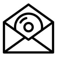 audio-mail-symbol, umrissstil vektor