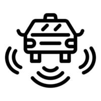 Fahrerloses Auto-Taxi-Symbol, Umrissstil vektor