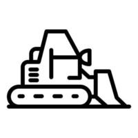 großes Bulldozer-Symbol, Umrissstil vektor