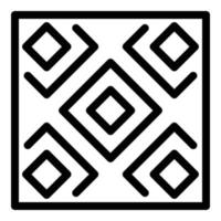 Ornament-Pflaster-Symbol, Umriss-Stil vektor