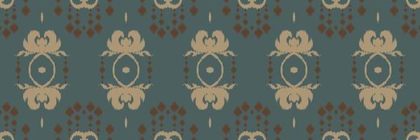 ikat gräns stam- konst sömlös mönster. etnisk geometrisk ikkat batik digital vektor textil- design för grafik tyg saree mughal borsta symbol strängar textur kurti kurtis kurtas