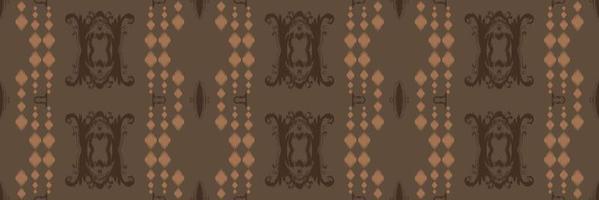 Batik-Textil-Ikat oder Ikat-Diamant nahtloses Muster digitales Vektordesign für den Druck Saree Kurti Borneo Stoffrand Pinselsymbole Farbfelder Baumwolle vektor