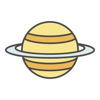 Saturn Planet Symbol Farbe Umriss Vektor