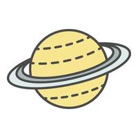 Saturn-Symbol Farbumrissvektor vektor