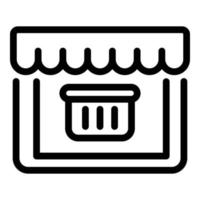 Online-Shop-Symbol, Umrissstil vektor