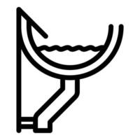 Symbol für Fallrohrrinne, Umrissstil vektor
