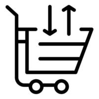 Logistik-Shop Warenkorb-Symbol, Umriss-Stil vektor