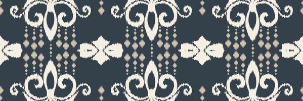 ikat frame batik textil nahtloses muster digitales vektordesign für druck saree kurti borneo stoff grenze pinsel symbole muster baumwolle vektor