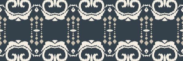 ikat frame batik textil nahtloses muster digitales vektordesign für druck saree kurti borneo stoff grenze pinsel symbole muster baumwolle vektor