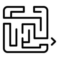 Business-Labyrinth-Symbol, Umrissstil vektor