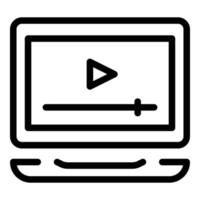 Symbol für Online-Videoplayer, Umrissstil vektor