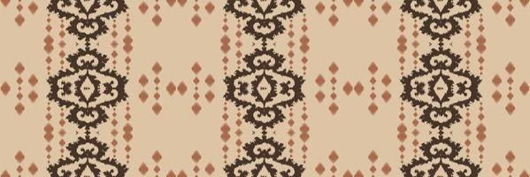 Batik Textil ethnische Ikat Blumen nahtloses Muster digitales Vektordesign für den Druck Saree Kurti Borneo Stoffrand Pinselsymbole Farbfelder Baumwolle vektor