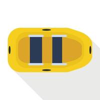 Rafting-Boot-Symbol, flacher Stil vektor