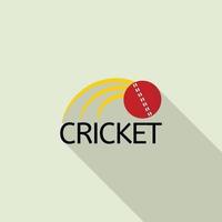 cricket boll logotyp, platt stil vektor