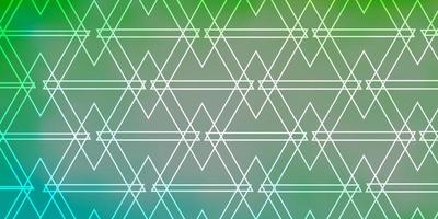 hellgrüner Vektorhintergrund mit Linien, Dreiecken. vektor