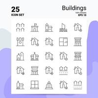 25 byggnader ikon uppsättning 100 redigerbar eps 10 filer företag logotyp begrepp idéer linje ikon design vektor