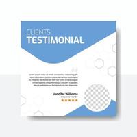 Testimonial oder Kunden-Feedback-Bewertung Social-Media-Beitrag vektor