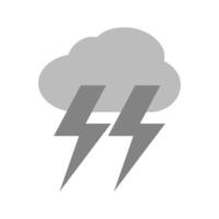 flaches Graustufensymbol für Gewitter vektor