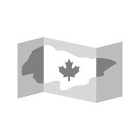Karte von Kanada flaches Graustufensymbol vektor