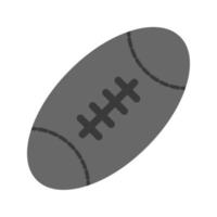 Rugby-Ball-flaches Graustufen-Symbol vektor