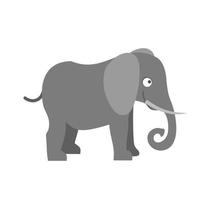Elefant flaches Graustufen-Symbol vektor