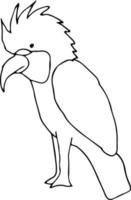 Vogelsymbol, dünne Linienart, flaches Design, handgezeichnet, handgezeichnete Illustration vektor