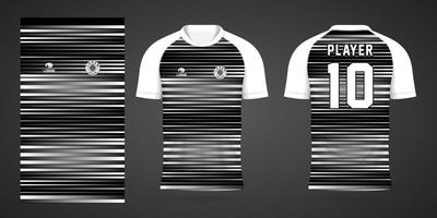 schwarz-weiße Sporthemd-Jersey-Designvorlage vektor