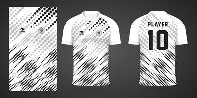 svart vit sportskjorta jersey designmall vektor