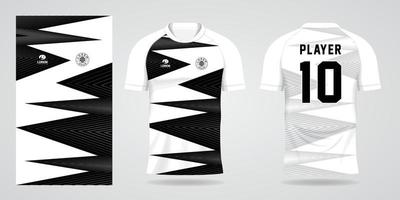 svart vit sportskjorta jersey designmall vektor