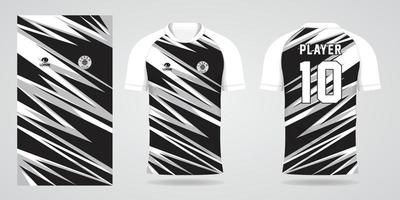 svart vit sportskjorta jersey designmall vektor