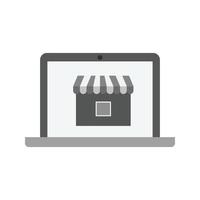 Webshop flaches Graustufensymbol vektor