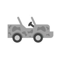 Safari Jeep flaches Graustufensymbol vektor